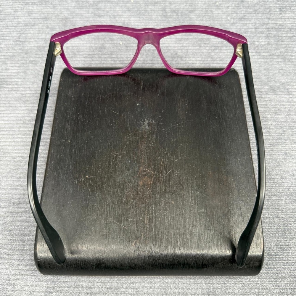 Carraro Eyewear Design 153 Purple Black Rectangular Y2k Frames Italy 55-15-140 - Picture 8 of 14